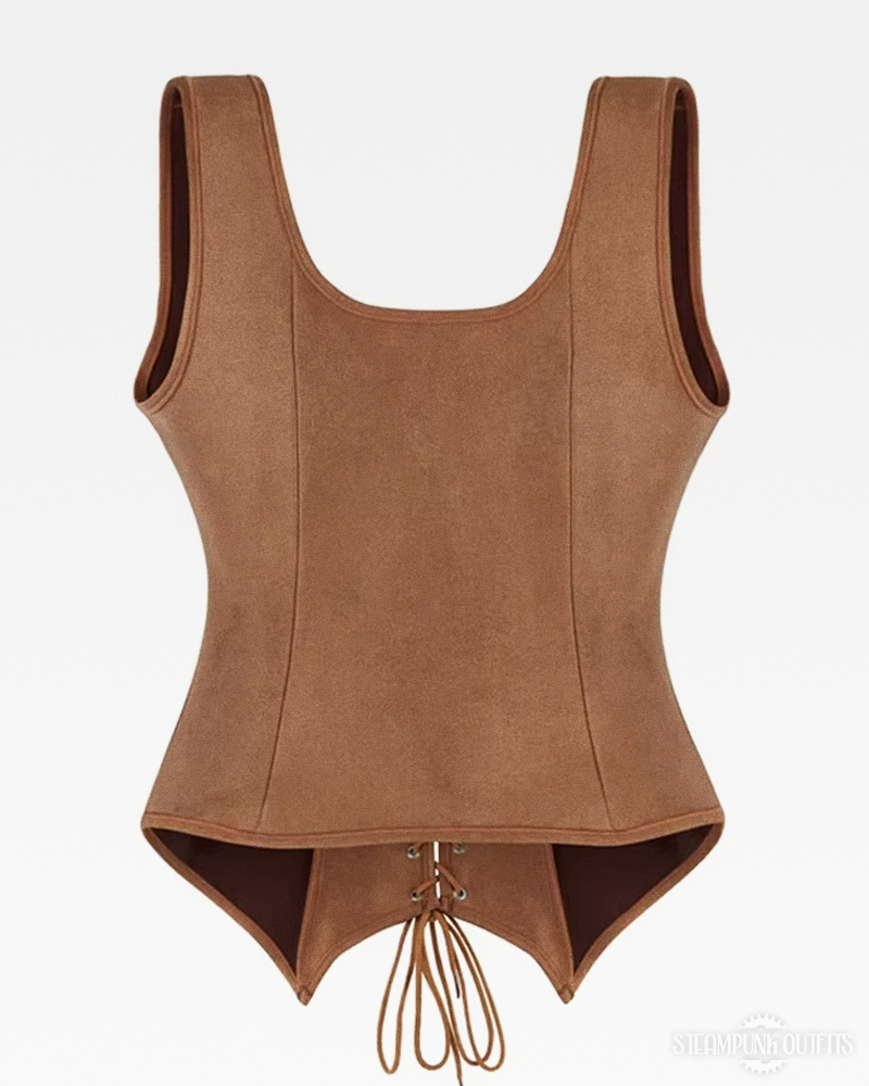 Steampunk Suede Corset Top