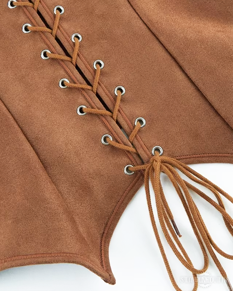 Steampunk Suede Corset Top