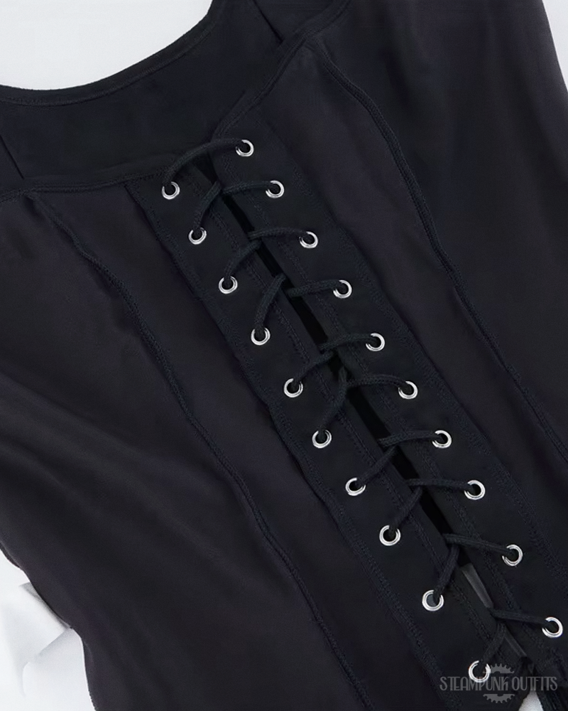 Steampunk Suede Corset Top