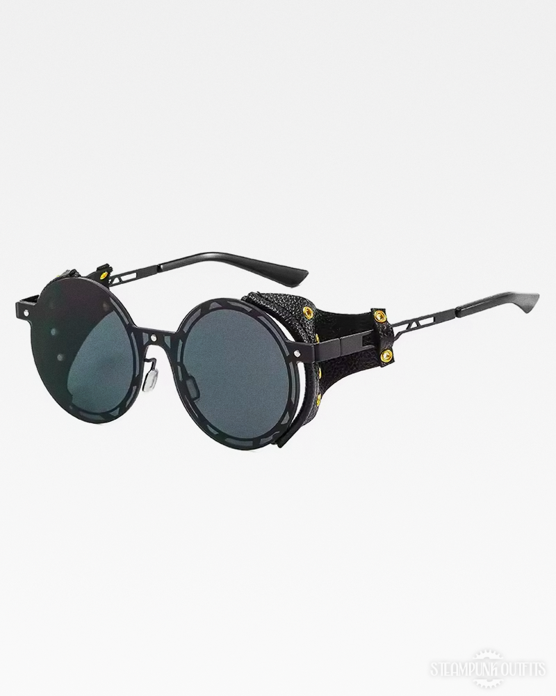 Steampunk Sunglasses With Leather Side Shields