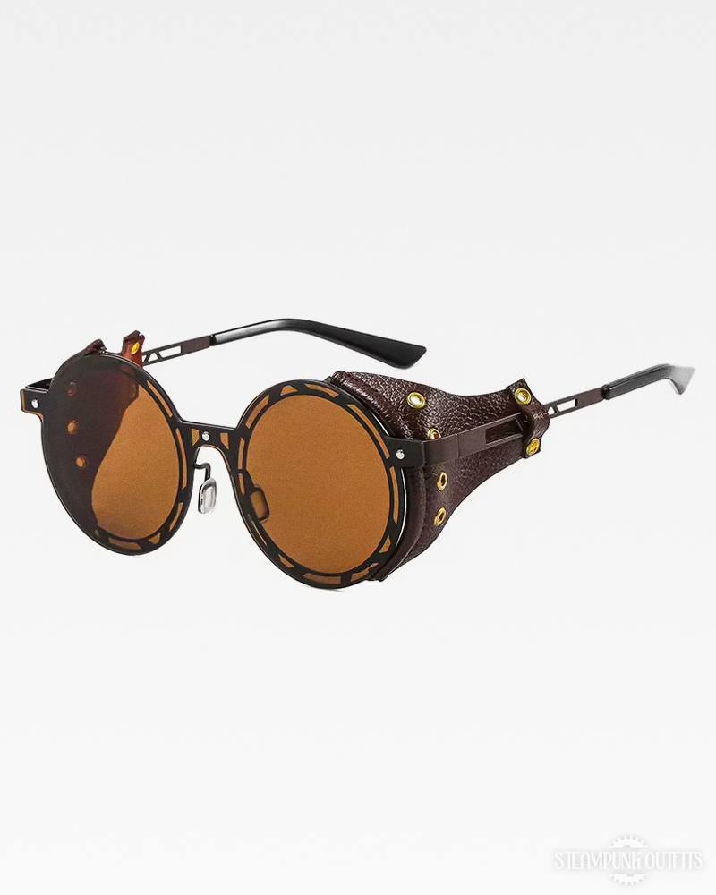 Steampunk Sunglasses With Leather Side Shields