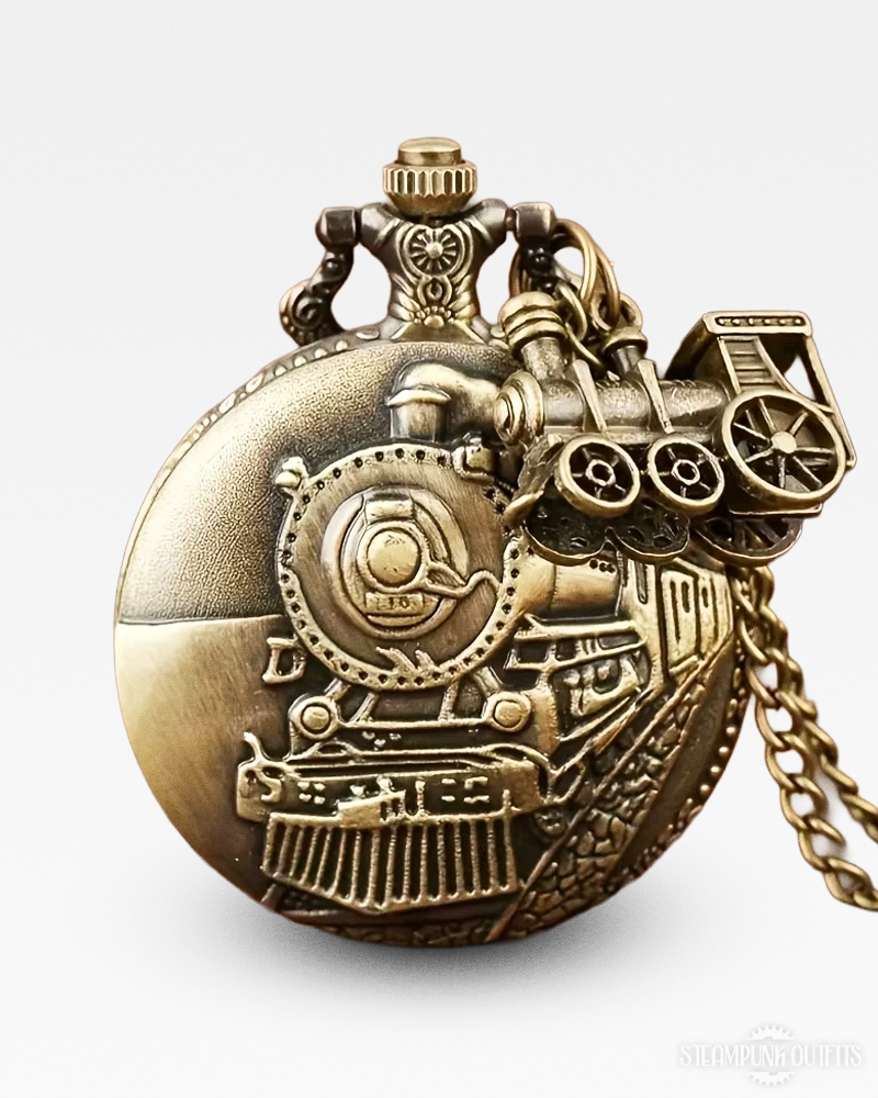 Steampunk Train Pocket Watch