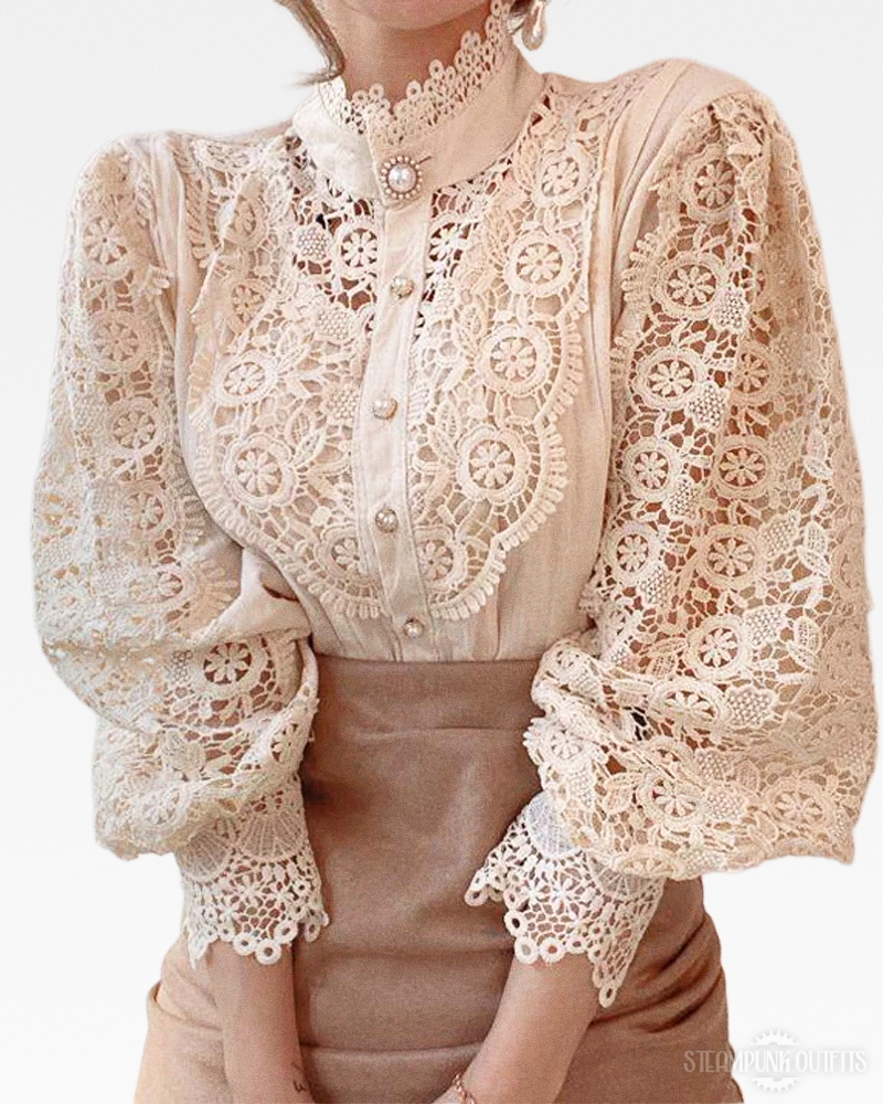 Steampunk Victorian Lace Blouse