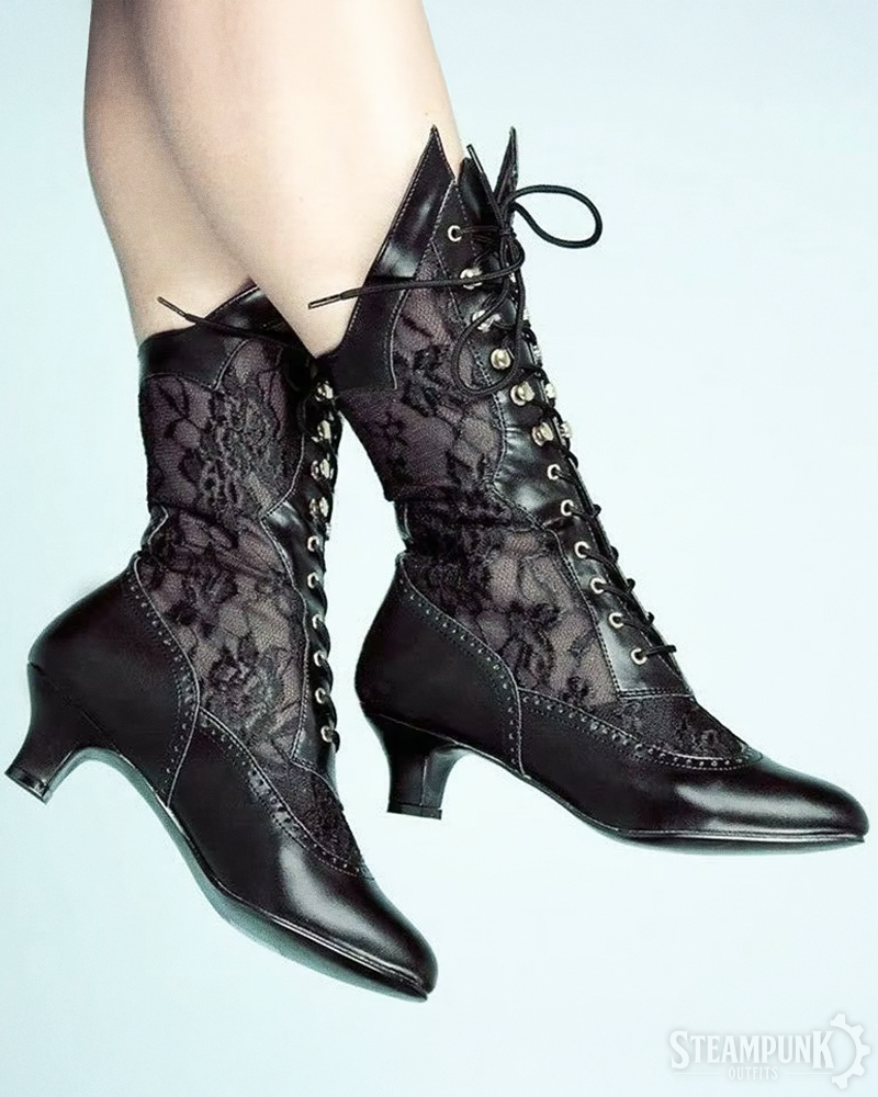 Steampunk Victorian Lace Boots
