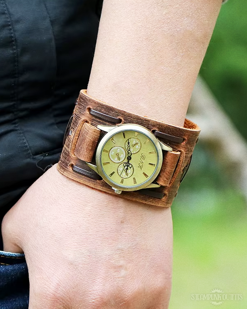 Steampunk Wide Strap Watch