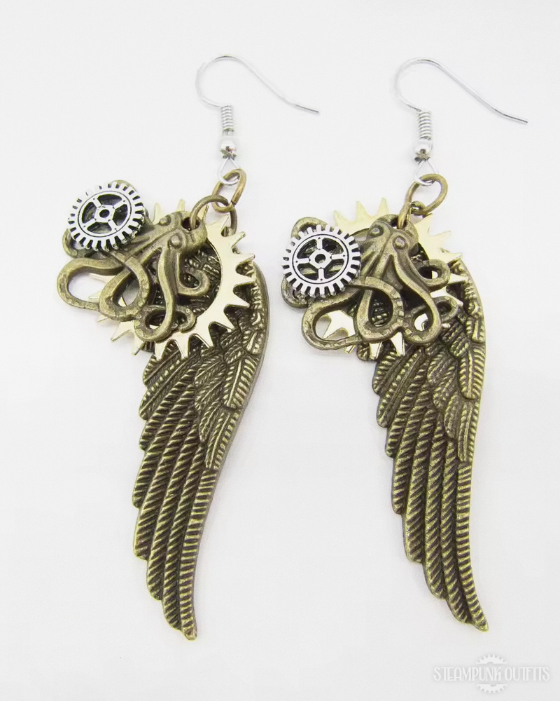 Steampunk Wing Earrings