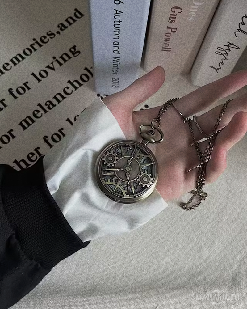 Steampunk Pocket Watch And Chain
