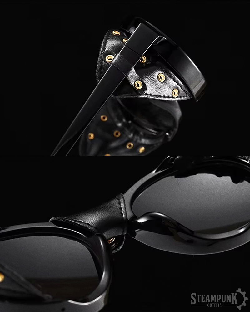 Sunglasses With Leather Side Shields