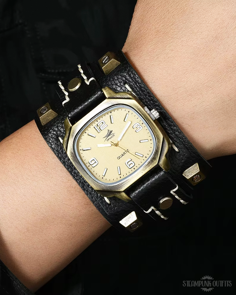 Vintage Leather Cuff Watch