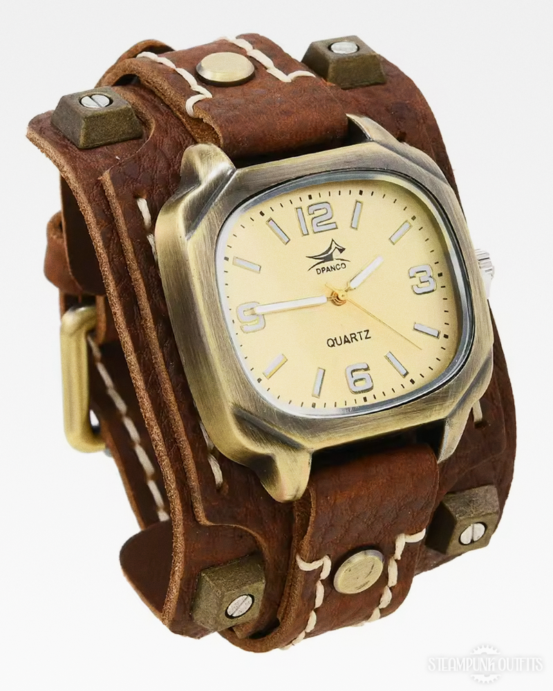 Vintage Leather Cuff Watch