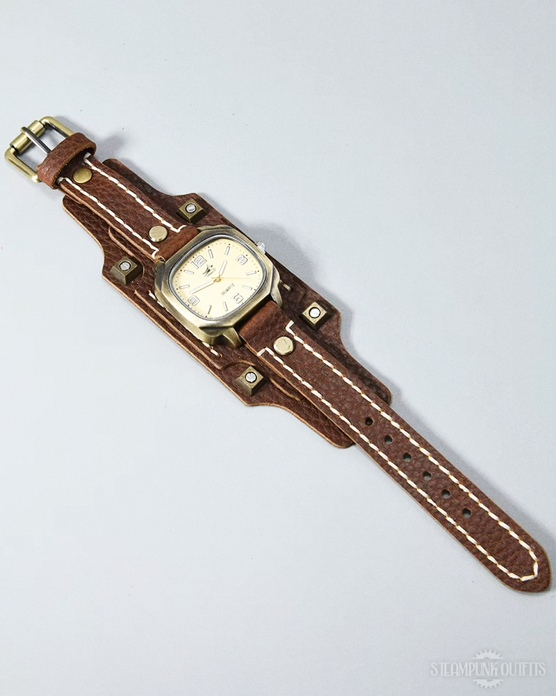 Vintage Leather Cuff Watch