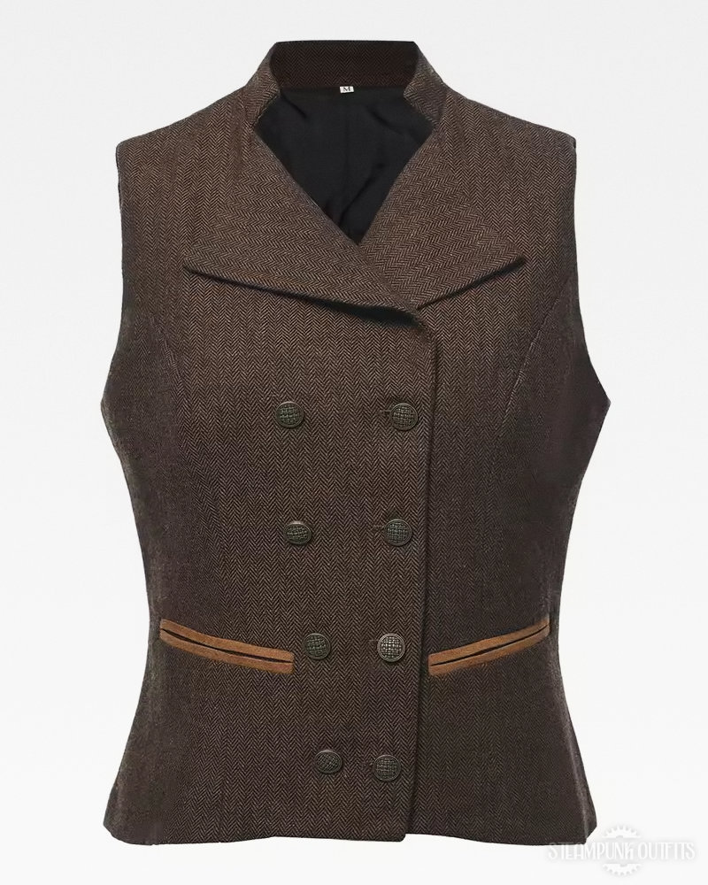 Womens Brown Steampunk Vest