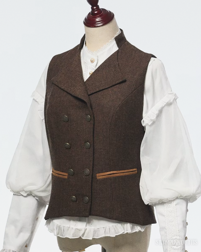 Womens Brown Steampunk Vest